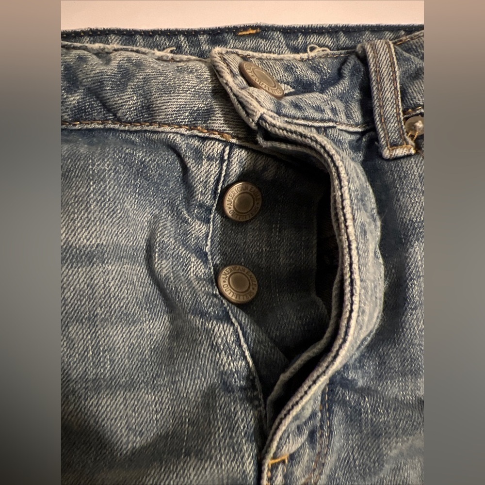American Eagle high Rise button fly Shortie Shorts Cutoff Distressed raw hem 6 - Picture 8 of 8